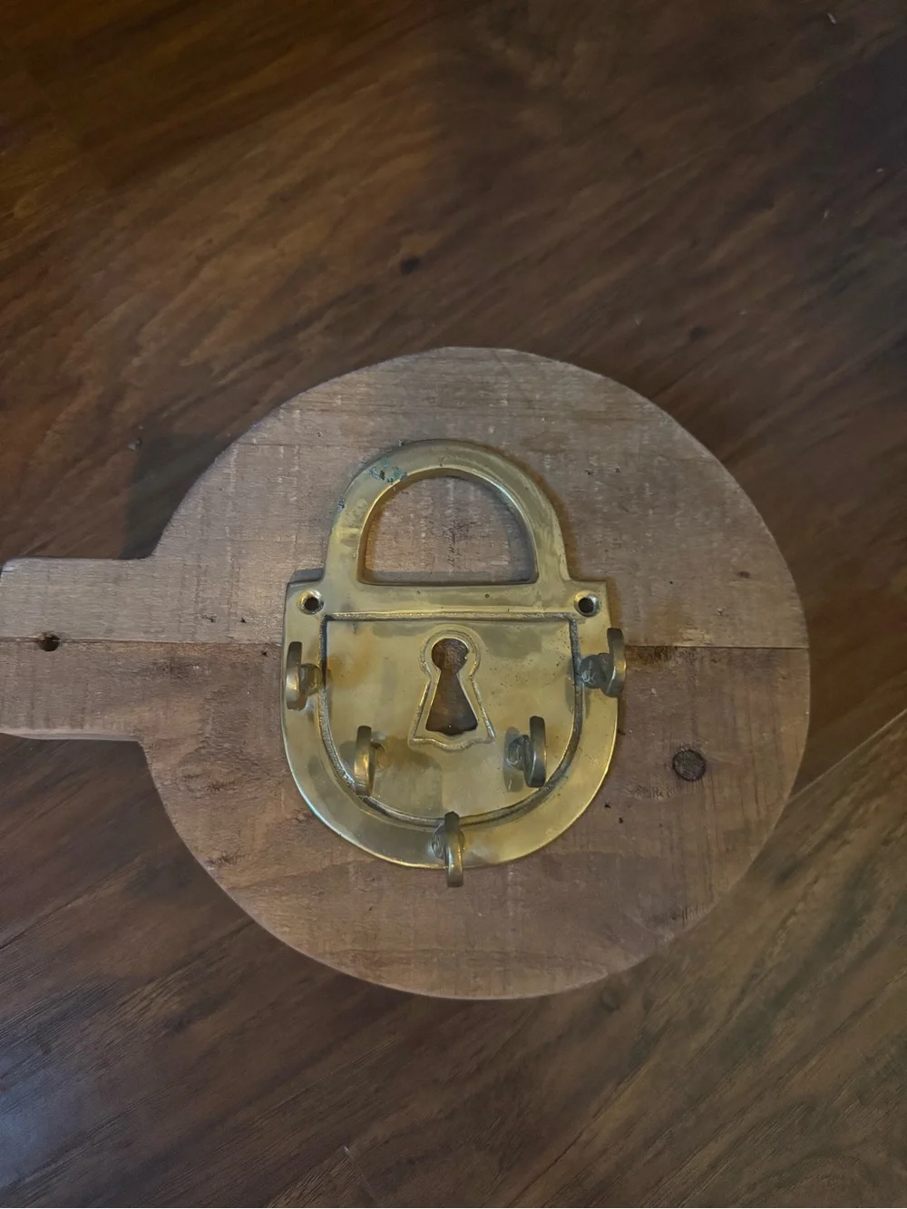 Vintage Brass Lock Key Holder With Hooks,  Unique 5